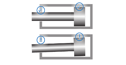Schema to show guide clearanceof Hänchen hydraulic cylinders