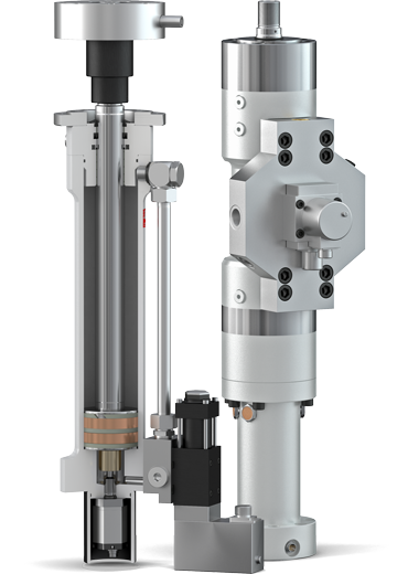 Hydraulic servo hydraulic actuators Hänchen servo hydraulic actuators of series 120 and 300: Economy hydraulic cylinders with integrated position transducer