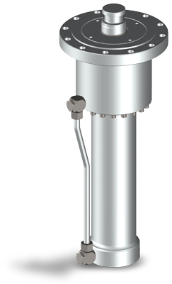 Rapid traverse cylinder with power stroke Hydraulic cylinder with rapid traverse and power stroke