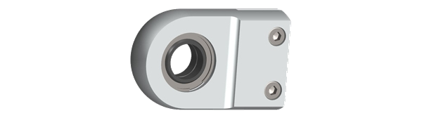 A radial plain bearing in a spherical rod eye compensates not only the rotary motion, but also lateral deflections and tilting. 