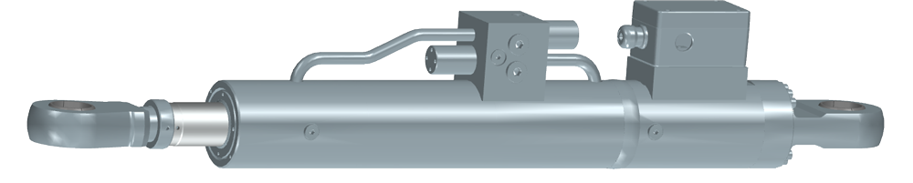 Hydraulic cylinder with lowering brake valve