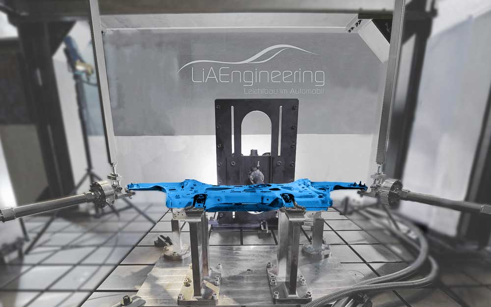 View of test bench for structural components