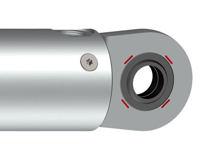 Spherical plain bearings permanently fixed