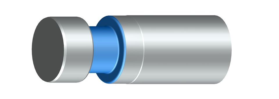 Piston rod end with flanged rod end