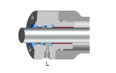 The sealing system Servocop® in the cover is suitable for sensitive low-friction movement. Due to the small difference between static and dynamic friction, largely stick-slip-free movement can be guaranteed. Servocop® is also especially suitable for long-stroke cylinders or in case of lateral forces.