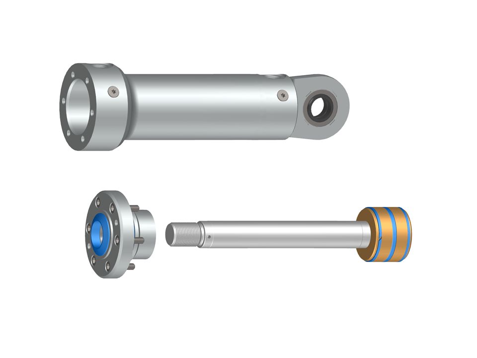 Schema eines Hydraulikzylinders