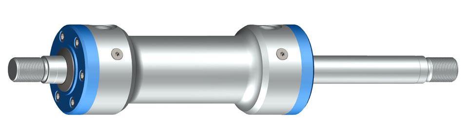 Double-rod cylinders are cylinders with a through piston rod and thus with two working areas of the same size for extending and retracting.