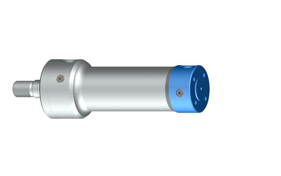 Single-rod cylinder with threaded holes on cap side