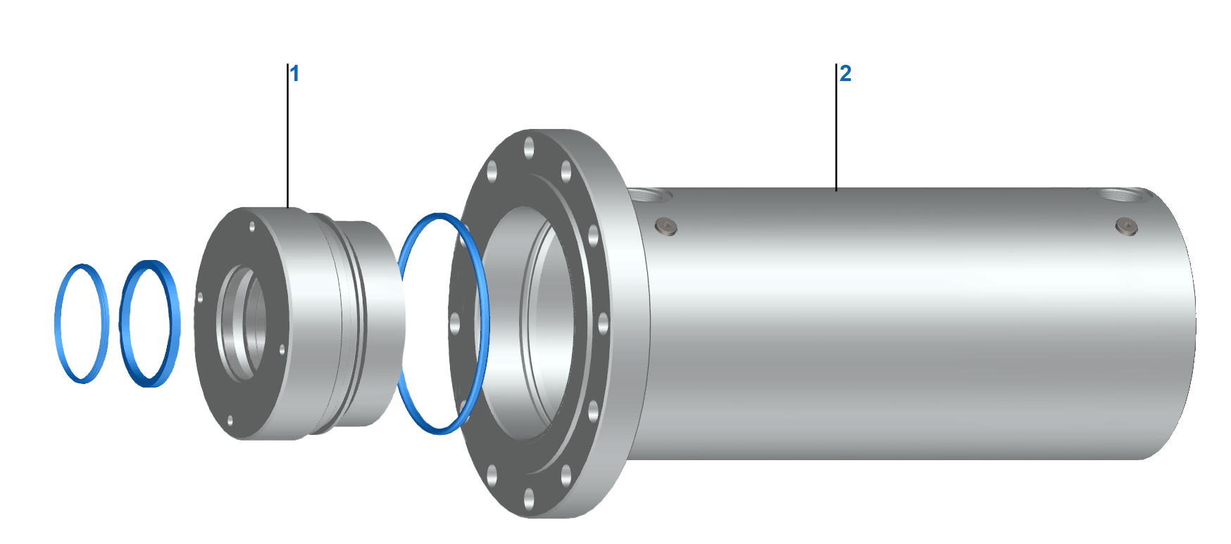 Hydraulic cylinder with guide bushing