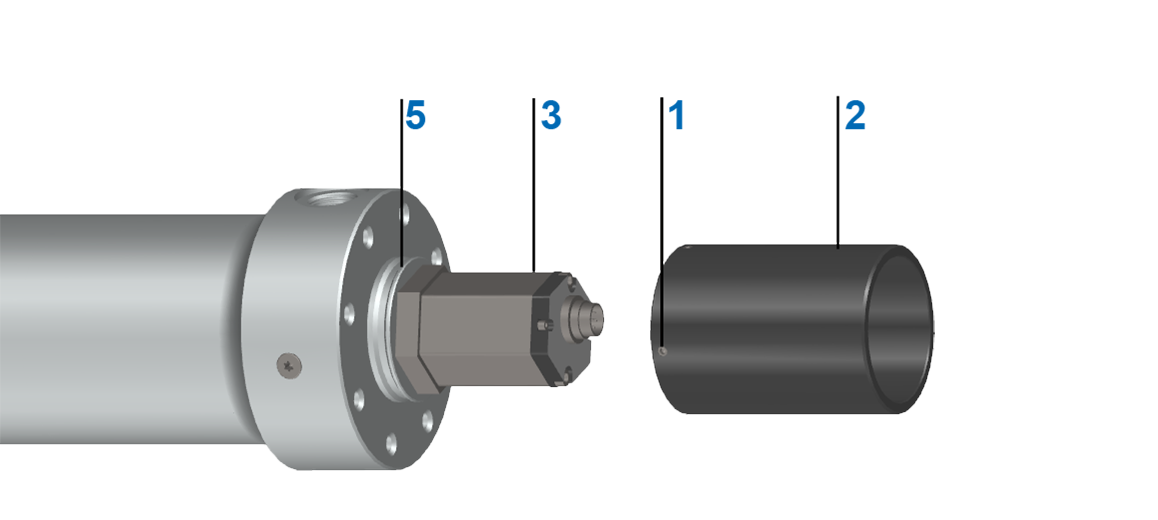 Type with threaded pins on the circumference