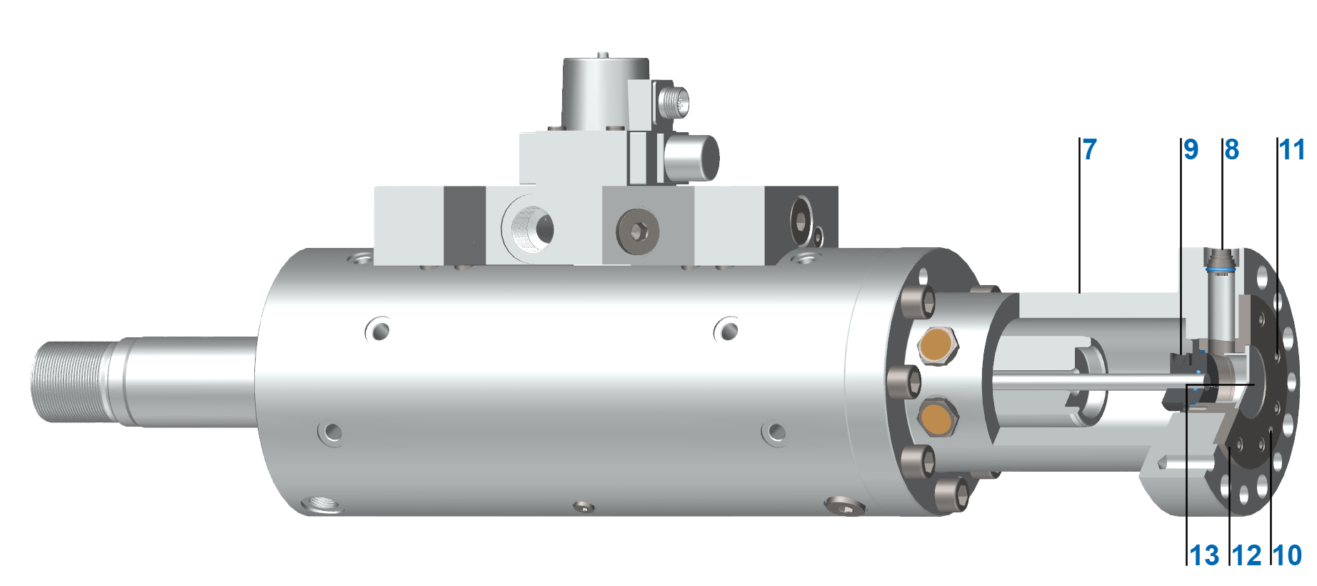 Tubus mounting for inductive position transducer Series 320